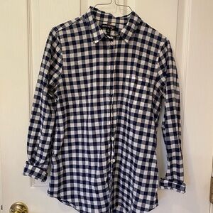 J. Crew Mercantile Navy and White Casual Button Down Shirt